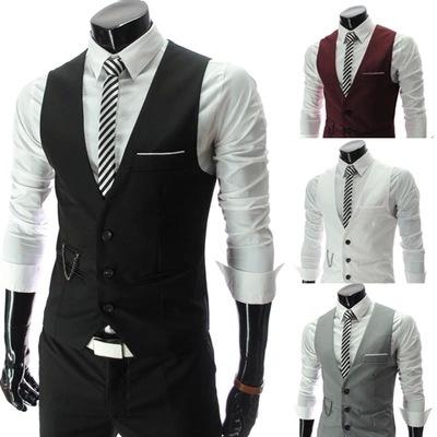 2018 New Arrival Dress Vests For Men Slim Fit Mens Suit Vest Male Waistcoat Gilet Homme Casual Sleeveless Formal Business Jacket