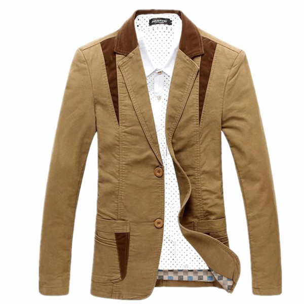 2019 New Luxury Men Cotton Suits Dress Blazer Slim Fit Male Blaser Masculino Jacket Wedding Blazer for Men Regular Plus Size