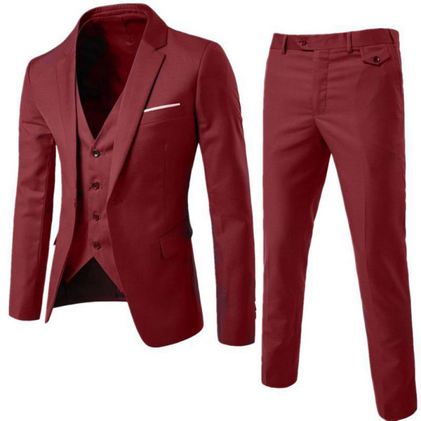 SHUJIN Thin Blazers Pants Vest 3 Pieces Social Suit Men Fashion Solid Business Suit Set Casual Large Size Mens Wedding Suits 5XL