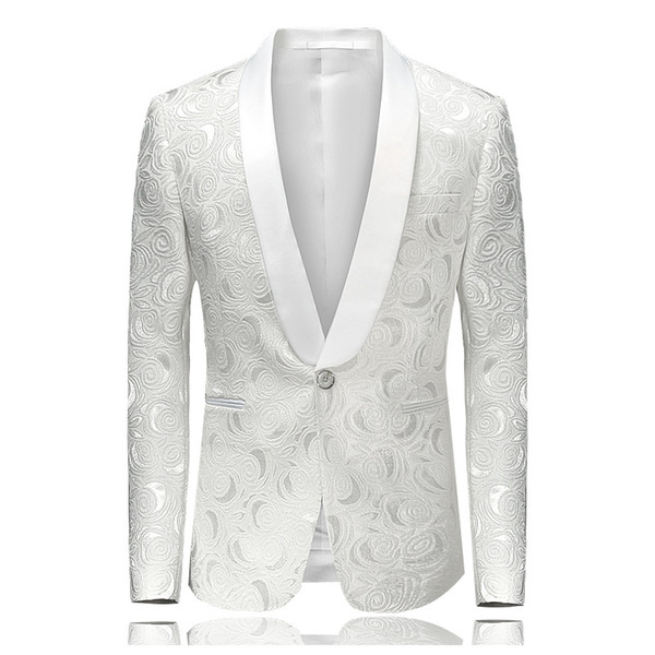 IEF.G.S men's suit jacket Jacquard banquet suitdress high-end formal vestido white blazer masculino slim fit ternos masculinos