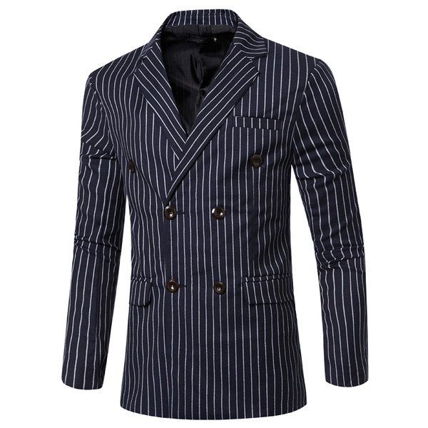 2018 NEW Mens Fashion Brand Blazer casual Slim Fit suit jacket Male blazers Mens coat Wedding dress Striped suit Plus Size 3XL