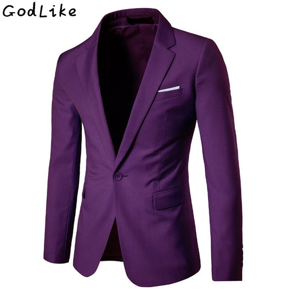 2017 New Fashion Mens Casual Blazer Single Button Dress Blazer Jacket Men Slim Fit Mens Suit Jacket Solid Coat Men 5XL 6XL