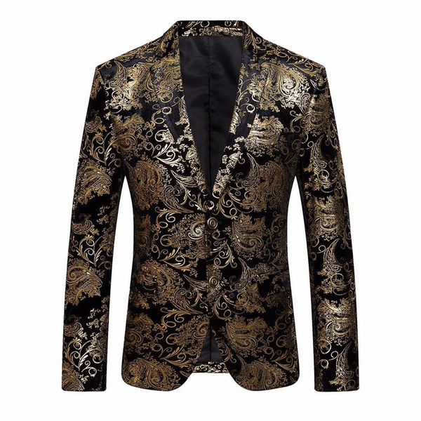 Men's Dress Floral Suit Notched Lapel Slim Fit Stylish Blazer Coat Jacket Z10