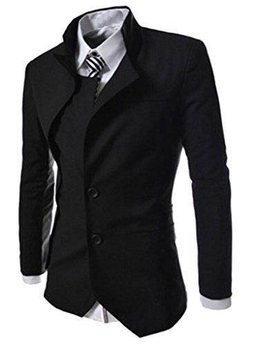 Wholesale- Abetteric Men's Hipster Unbalanced Plain 2 Buttons Blazer Outwear Suit