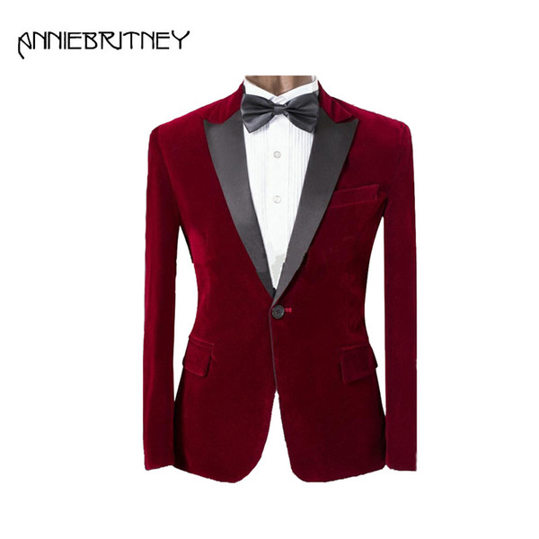 Wine Red Men Suits for Wedding Suits for Men Blazer Jacket Slim Fit Groom Tuxedo Black Peaked Lapel Handsome Suit Prom 2 Pieces