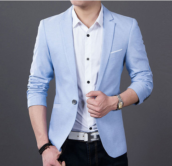 Men's Fashion Casual Blazer Suit Jacket Groom Wedding Suits for Men Business Blue and Black After The Slits S-4XL