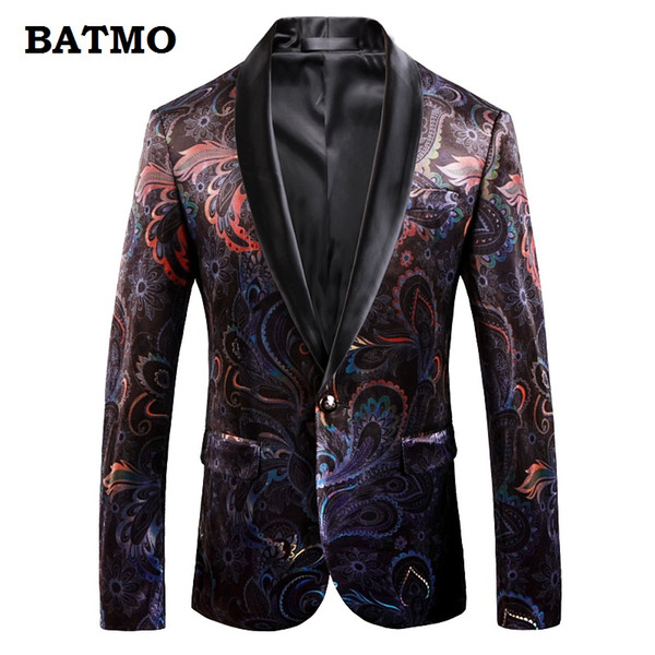 Batmo new arrival high quality printed casual blazers men,men's casual suits,printed men's jackets plus-size 9008