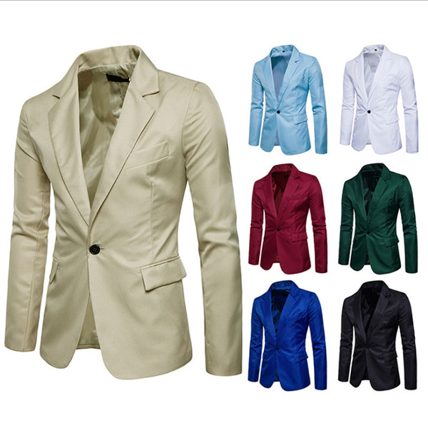 Fashion Brand Designer Men's Clothing Blazer Men One Button Slim Fit Costume Homme Casual Suit Jacket Masculine Blazer Size M-3XL