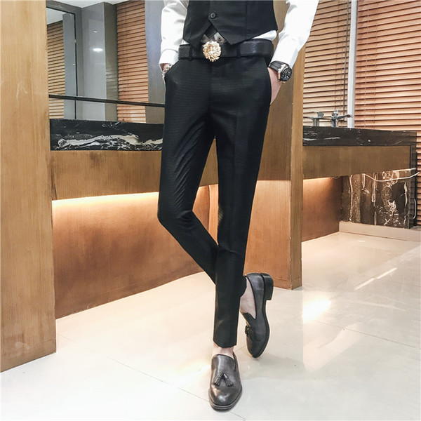 2019 Autumn suit pants men high quality trousers mens slim suitable men pant 28-35 Size