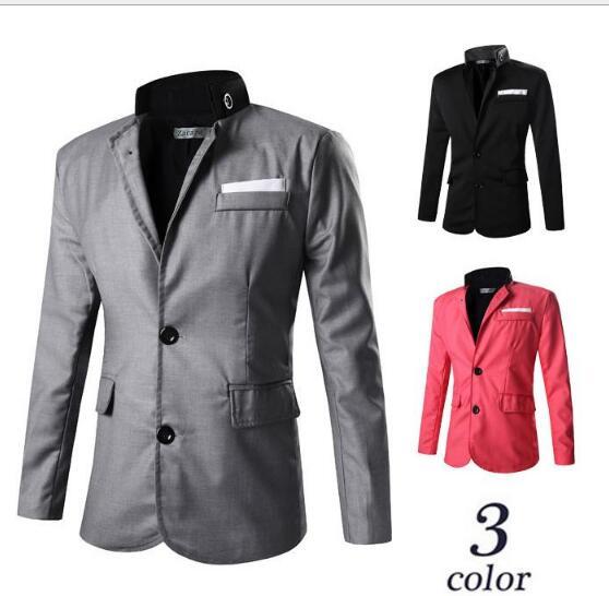 Slim Fit Men Suit Men Solid Color Fashionable Casual Blazer Masculino Two Button Blazer Suits Jacket Man Wedding Prom Suits 3Color M-4XL