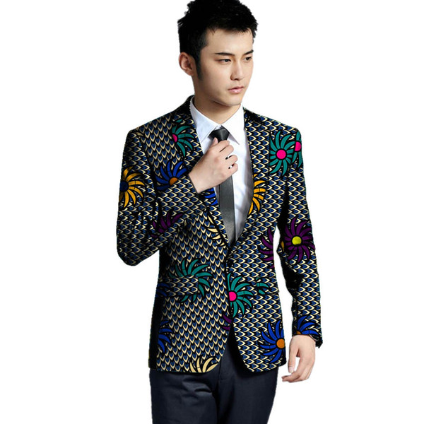 African clothing men's print blazers slim fit ankara fashion suit jackets customized for wedding wear male blazer jacket