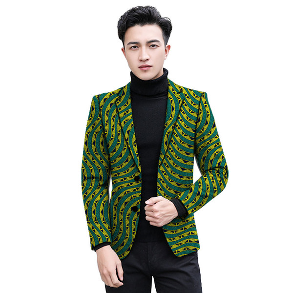 Africa Style Men Blazers High Quality Men Single Breasted Suit Jacket Dashiki Jackets African Print Jackets For Wedding