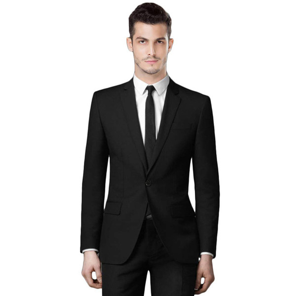 black classic men suits formal business tuxedos wedding suits for groomsmen best men slim fit terno summer jacket and pants