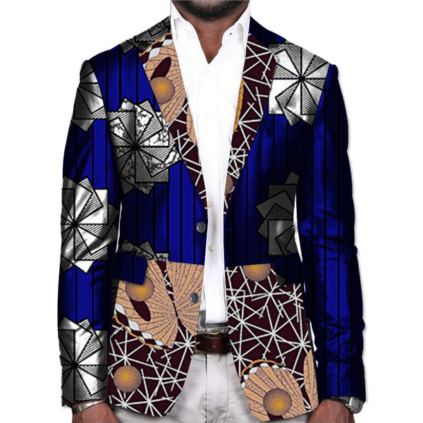 African print blazers men Ankara jacket fashion prom jacket male wedding suit customized African outfit man kente coat