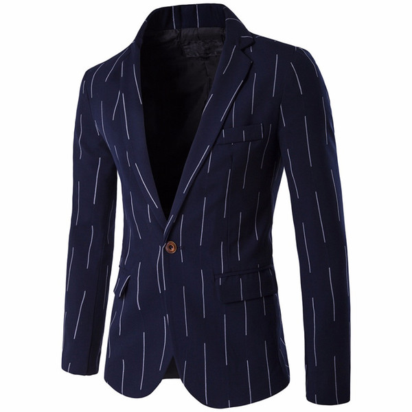 New Arrival Autumn Blazer For Men Fashion Slim Formal One Button Male Suits Casual Business Coat Plus Size D061