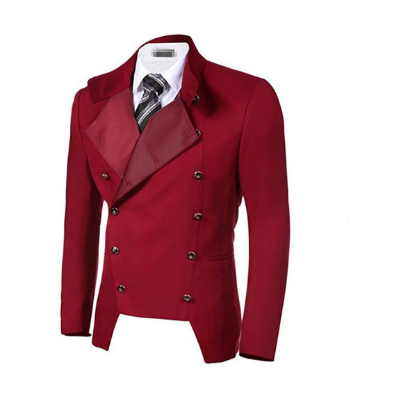 Stylish suits coat jacket lapel double breasted jacket custom size and color of the leisure business