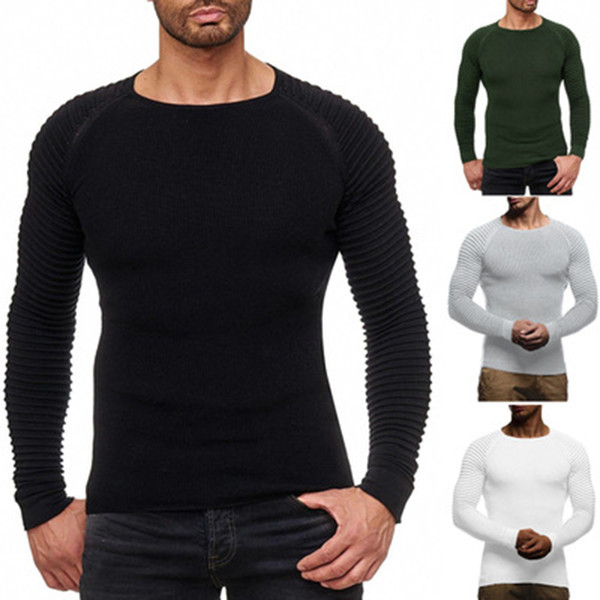 Sweater Men 2019 Spring New Arrival Casual Pullover Men Autumn Round Neck Patchwork Quality Knitted Brand Male Sweaters Clothes