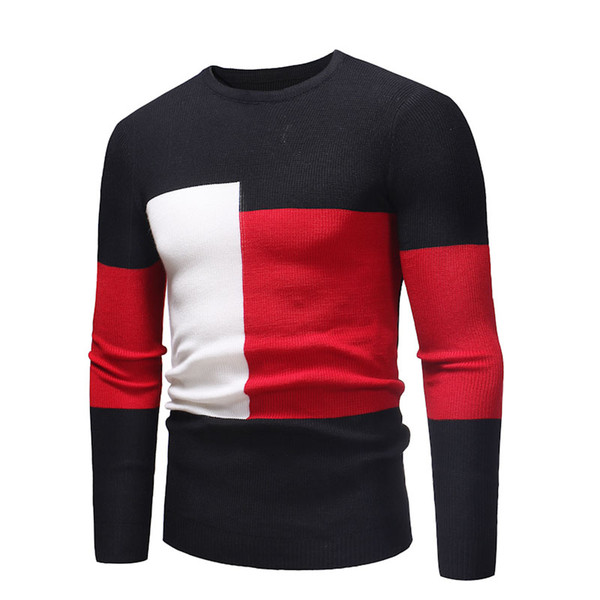 2018 Autumn Winter Wool Striped Sweater Mens Brand Casual Male Sweater O-Neck Slim Fit Knitting Men Sweaters Pullovers M-3XL