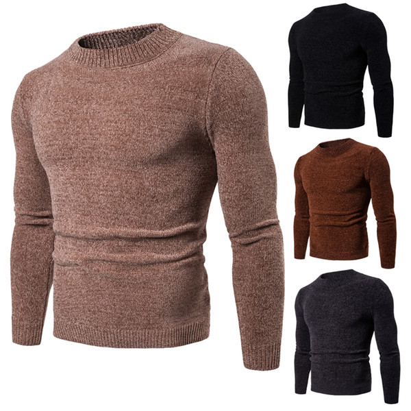 New Designer pull homme Pullover Men Brand Tops With Long Sleeve Crew Neck Wool Blend Fabric Slim Casual Winter mens sweater