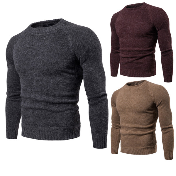 New Arrival Men's Pullover sweater men Brand Tops With Long Sleeve Crew Neck High Quality Wool Blend Knitted Winter Mens Sweaters