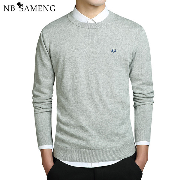 New Fashion Men Winter Embroidery Sweaters O-Neck Long Sleeve Knitted Sweatercoat Imported-clothing Plus Size 3XL