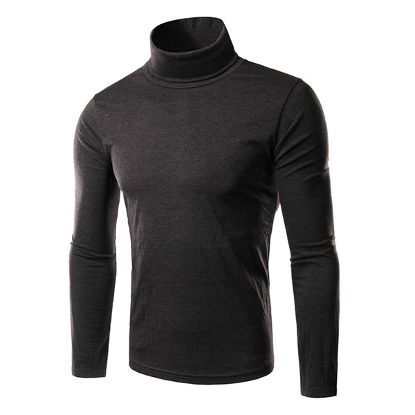 New fashion high lapel pullover male long sleeve bottoming sweater men's high collar slim fit sweaters