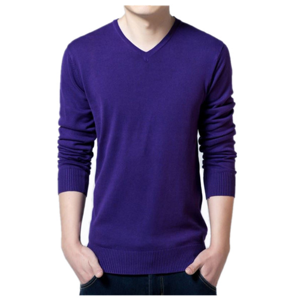 New Men's Slim Fit Wool Fashion Casual knitting Sweater Solid Color V-Shirt Collar Men's Sweater Pullover Pullover s-2XL