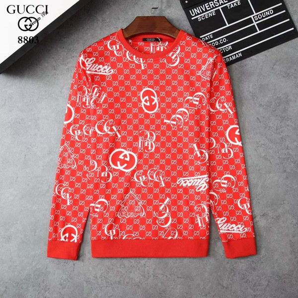 Free Shipping 2019 New High Quality polo Men's Twisted Needle Sweater Knitted Cotton Round neck Sweater Pullover Sweater Male#14