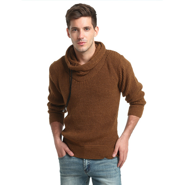 Hot sales 2018 Men Sweater Pullover Male Brand Casual Slim Sweaters Men Solid Color Thick Hedging Turtleneck Men'S Sweater XXL