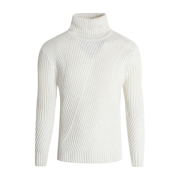 Autumn Winter Casual Turtleneck Sweater Mens Knitted Sweaters and Pullovers Youth knitwear warm Tops grey white England