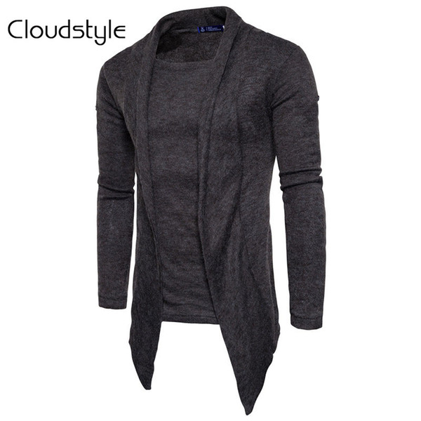 Cloudstyle 2017 New Arrival Fashion Autumn Winter Mens Sweaters Middle- Long length Cardigan Slim Fit Casual Male Sweater