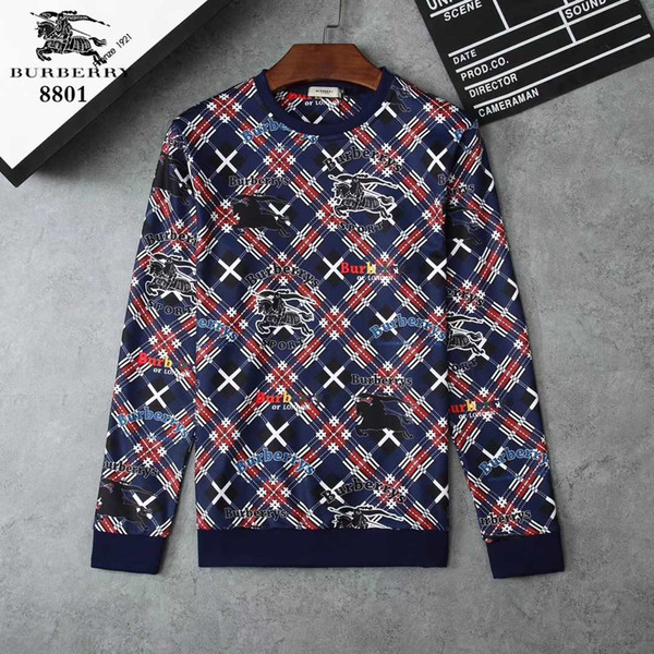 Free Shipping 2019 New High Quality polo Men's Twisted Needle Sweater Knitted Cotton Round neck Sweater Pullover Sweater Male#08