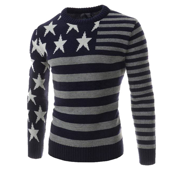 Wholesale- New Brand High quality Brands Winter Men's O-Neck Sweater Jumpers pullover sweater men Long Sleeve Sweaters