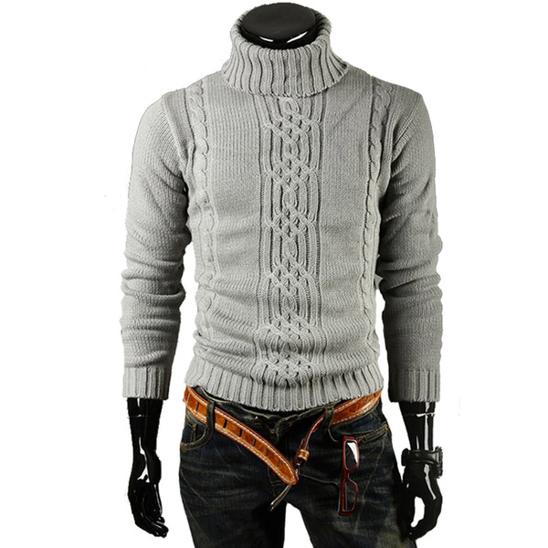 Male Sweater Pullover Men Male Brand Casual Slim Sweaters Men Solid High Lapel Jacquard Hedging Men'S Sweater XXL