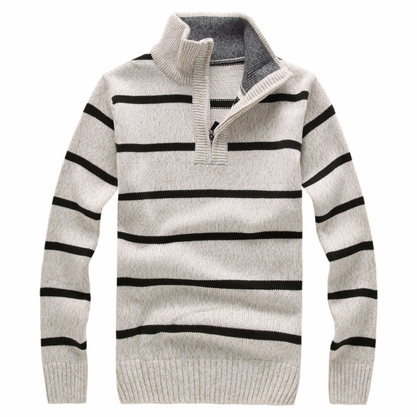 Striped Hot Sale 2017 Spring Winter Thick Sweater Men Casual Pullover Hight Quality Male Turtlneck