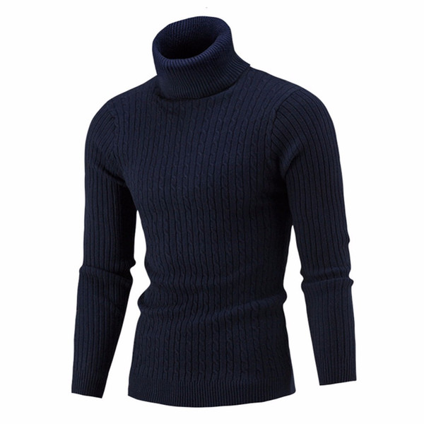 Wholesale-Sweater Pullover Men 2017 Male Brand Casual Solid-Color Knitt Simple Sweaters Men Comfortable Hedging Turtleneck Men'S Sweater