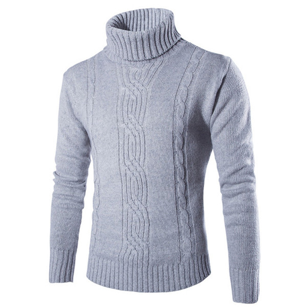 Autumn Male Knitting Turtleneck Sweaters Slim Man British Style Boutique Pullovers Winter Warm Sweater Hombre XXXL Y019