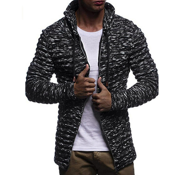 Men's Autumn Winter Solid Knit Stripe Coat Jacket Long Sleeve durable daily wearing Outwear Fashion Luxury coat Men Gift