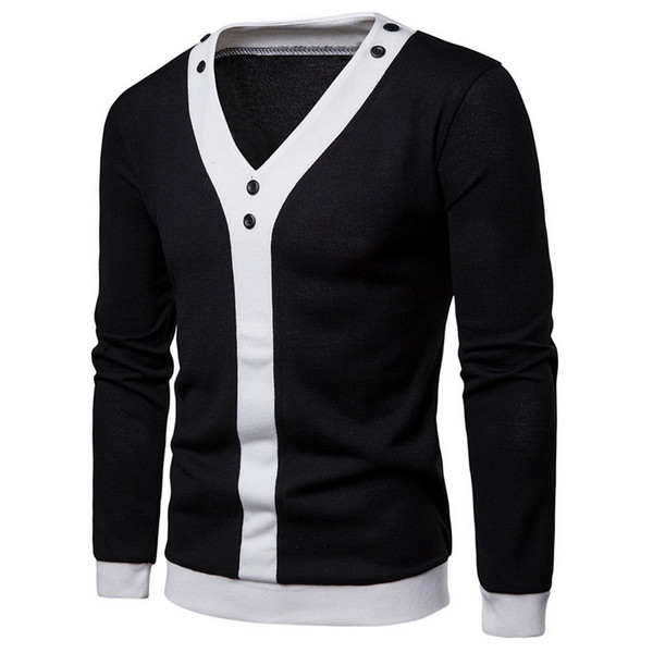 HEFLASHOR 2018 Men SweaterNew Spring Casual Men Pullover V Collar Thick Cashmere Sweater Outdoors Outerwear Brand Clothing