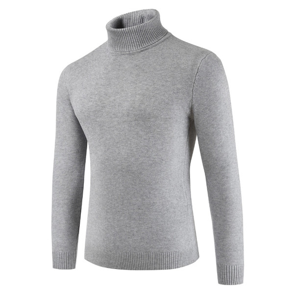 2018 New Autumn Mens Sweaters Casual Male turtleneck Man's Black Solid Knitwear Man Sweaters