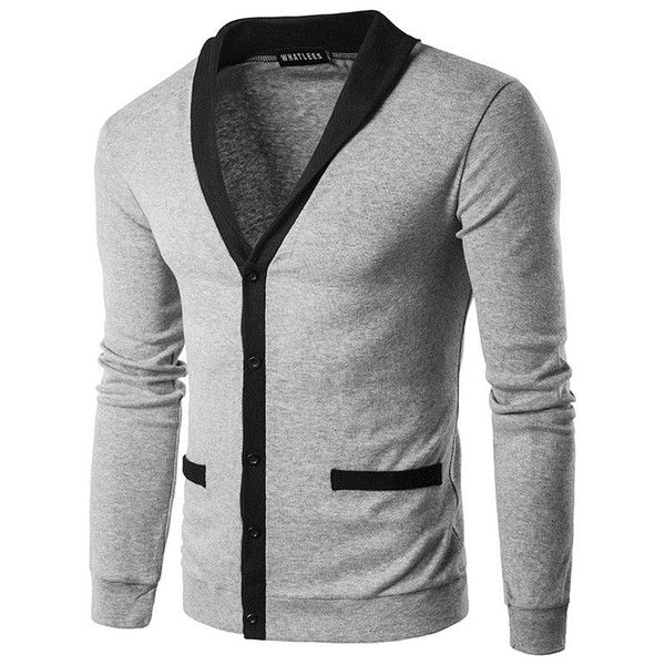 Man Sweater 2017 New Spring Casual Men Pullover V Collar Thick Cashmere Sweater Outdoors Outerwear Brand Clothing Single-breast L18100803