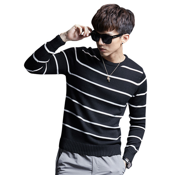 M-3XL Sweater Men 2018 New Arrival Casual Pullover Men Autumn Winter Round Neck Patchwork Quality Knitted Male Sweaters