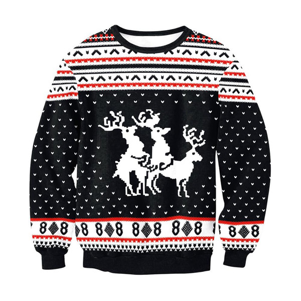 3D Christmas Man women Ugly Christmas Sweater Couple Watching clothing Unisex Lovers for Men female black sweater Autumn Winter