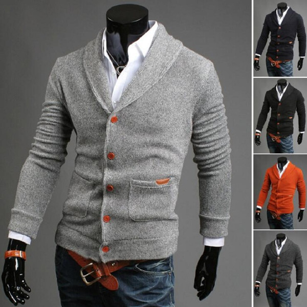 2017 Fashion Men's sweater cardigan sweater V-neck knitting outerwear sweaters casual double-breasted boutique male Sweaters WY04 RF