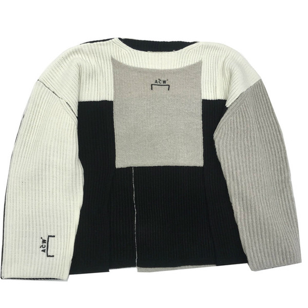 Best Version a-cold-wall Cropped Knitted Sweater Hiphop Loose Fit Pullover ACW Embroidery