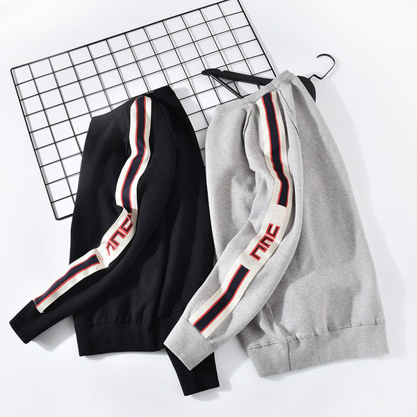 19ss Fashion mens brand designer Luxury sweaters long Sleeve Red and white stripes Knitwear G Letter prints New Mens Clothing High Quality