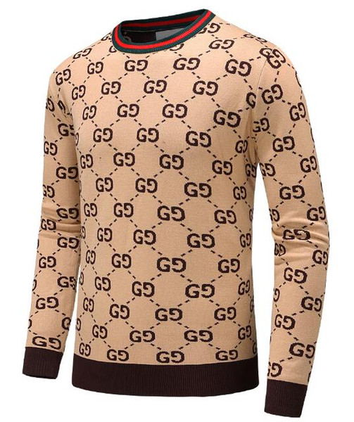 In 2018, new high quality new European sweaters, men's wear party luxury brand clothing line, with letters casual tight sweater 115