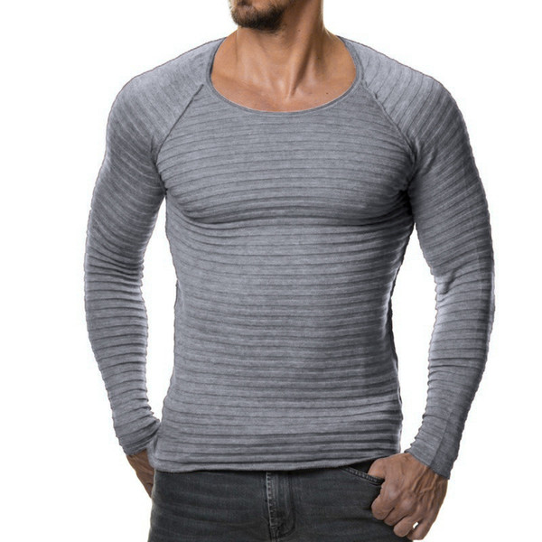 Fashion O-Neck Elastic Slim Knitted Sweater Men Autumn Winter Casual Pullover Mens Sweaters For 2017 Male Jumpers Pull Homme