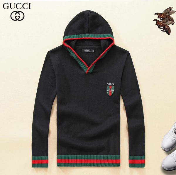 GC 7127 wholesale 2019 new high quality polo men's knit cotton hooded pullover sweater men's simple temperament designer sweater