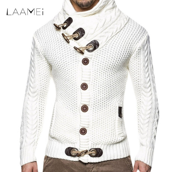 LAAMEI 2018 Autumn Winter Fashion Casual Cardigan Sweater Coat Men Loose Fit Warm Knitting Clothes Sweater Coats Mens Button Top